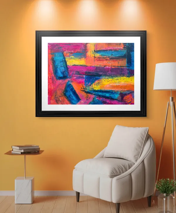Abstract_Theme_Modern_Art_Painting,_Wall_D�cor,_Framed,_Multicolor