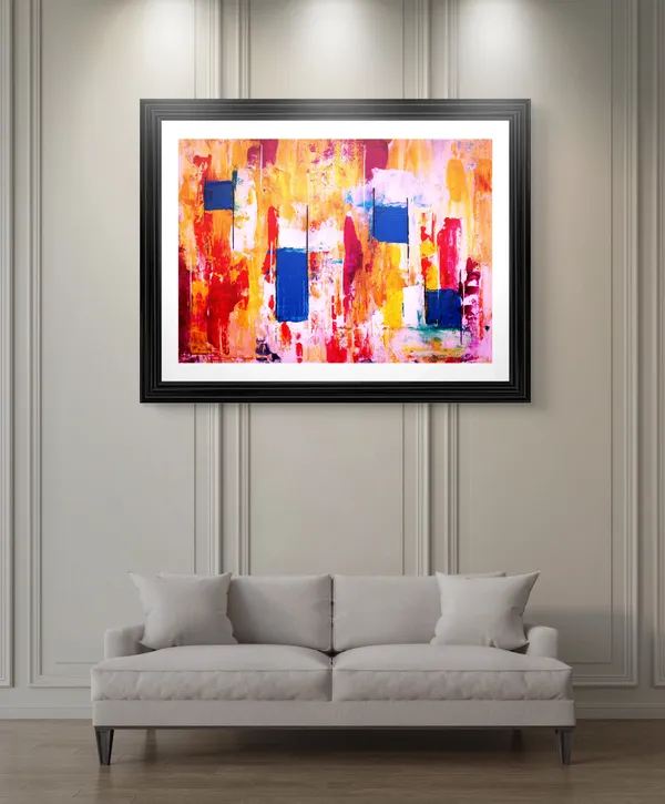 Abstract_Theme_Modern_Art_Painting,_Wall_D�cor,_Framed,_Multicolor