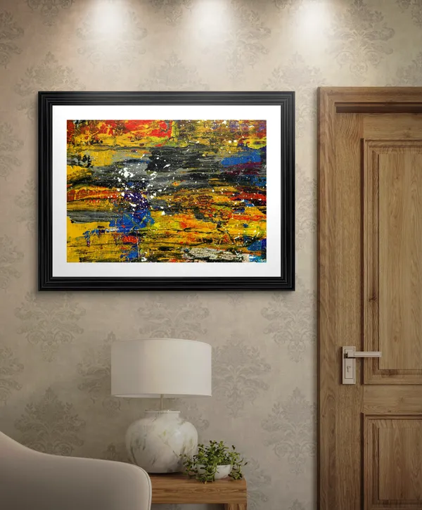Abstract_Theme_Modern_Art_Painting,_Wall_D�cor,_Framed,_Multicolor