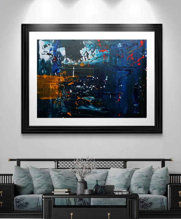 Abstract_Theme_Modern_Art_Painting,_Wall_D�cor,_Framed,_Multicolor