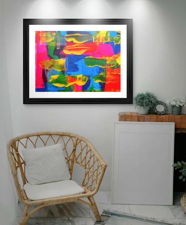 Abstract_Theme_Modern_Art_Painting,_Wall_D�cor,_Framed,_Multicolor
