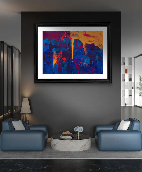 Abstract_Theme_Modern_Art_Painting,_Wall_D�cor,_Framed,_Multicolor