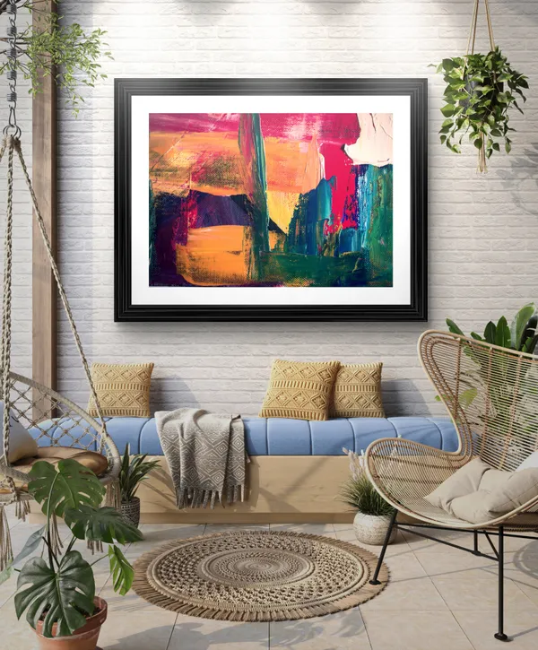 Abstract_Theme_Modern_Art_Painting,_Wall_D�cor,_Framed,_Multicolor
