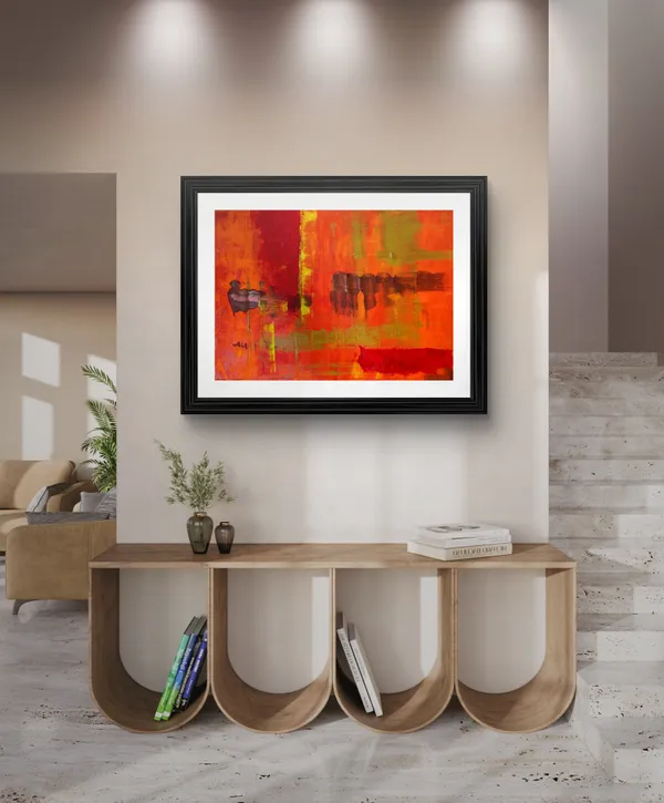 Abstract_Theme_Modern_Art_Painting,_Wall_D�cor,_Framed,_Multicolor