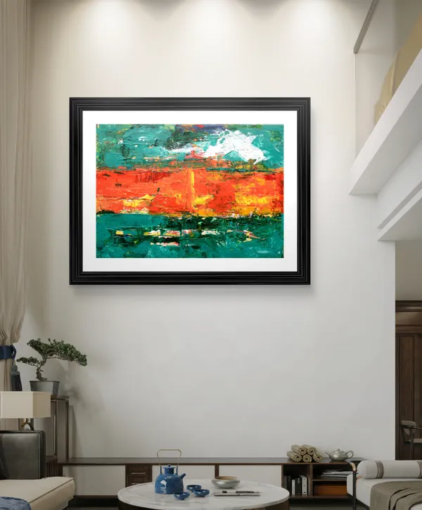 Abstract_Theme_Modern_Art_Painting,_Wall_D�cor,_Framed,_Multicolor