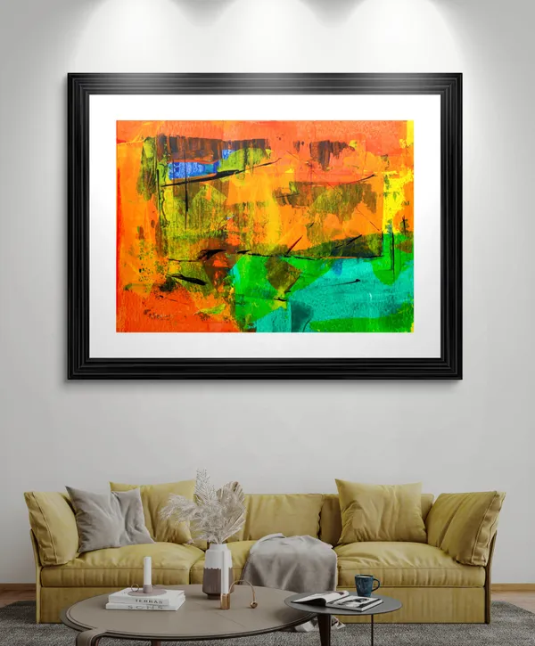 Abstract_Theme_Modern_Art_Painting,_Wall_D�cor,_Framed,_Multicolor