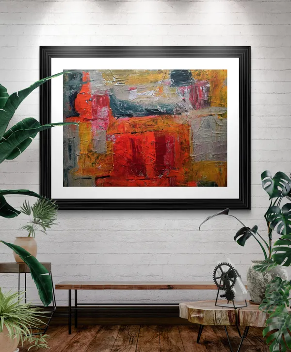 Abstract_Theme_Modern_Art_Painting,_Wall_D�cor,_Framed,_Multicolor