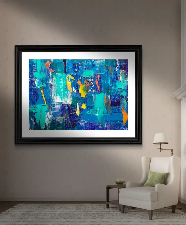 Abstract_Theme_Modern_Art_Painting,_Wall_D�cor,_Framed,_Multicolor