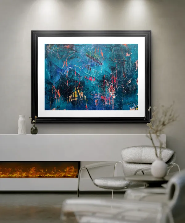 Abstract_Theme_Modern_Art_Painting,_Wall_D�cor,_Framed,_Multicolor