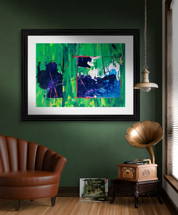 Abstract_Theme_Modern_Art_Painting,_Wall_D�cor,_Framed,_Multicolor