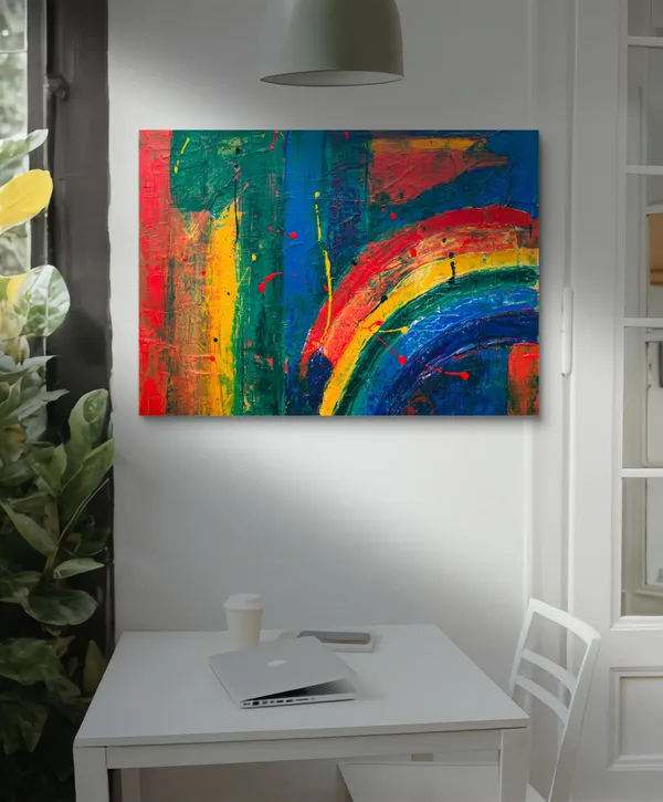 Abstract_Theme_Modern_Art_Painting,_Wall_D�cor,_Framed_Canvas,_Multicolor