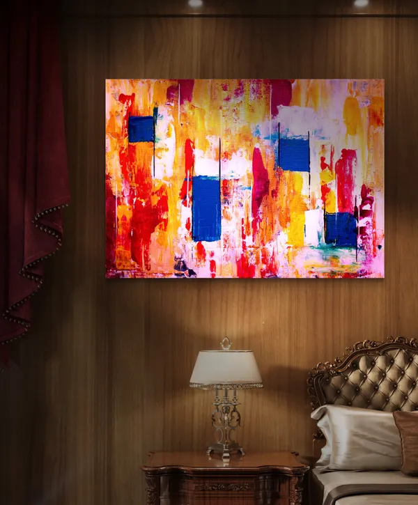 Abstract_Theme_Modern_Art_Painting,_Wall_D�cor,_Framed_Canvas,_Multicolor