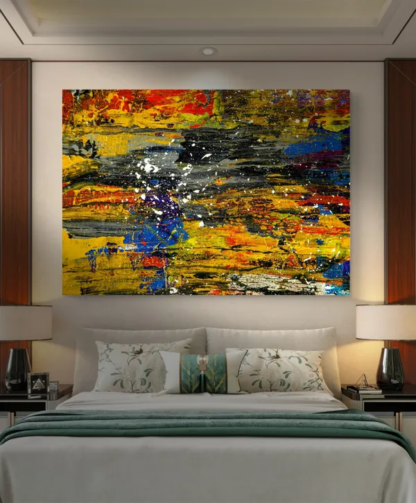 Abstract_Theme_Modern_Art_Painting,_Wall_D�cor,_Framed_Canvas,_Multicolor