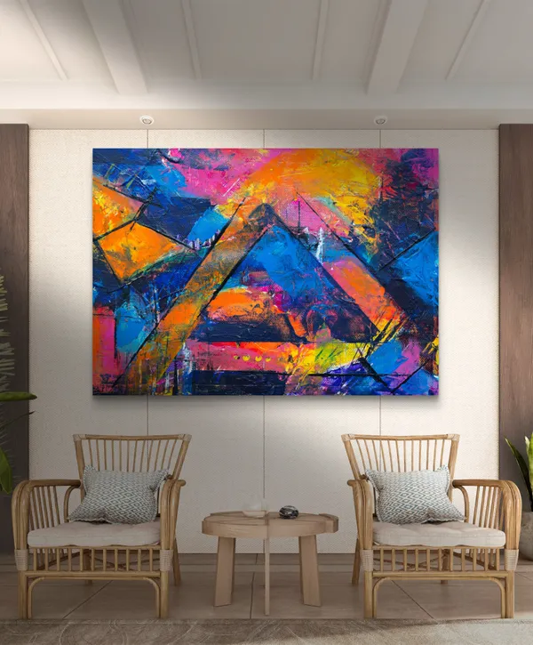 Abstract_Theme_Modern_Art_Painting,_Wall_D�cor,_Framed_Canvas,_Multicolor
