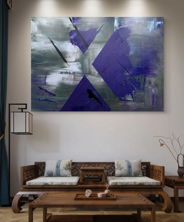 Abstract_Theme_Modern_Art_Painting,_Wall_D�cor,_Framed_Canvas,_Multicolor