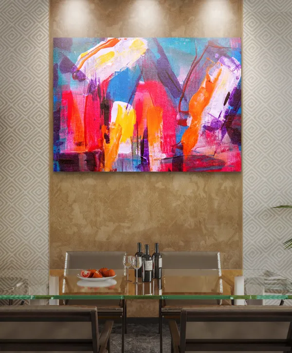 Abstract_Theme_Modern_Art_Painting,_Wall_D�cor,_Framed_Canvas,_Multicolor