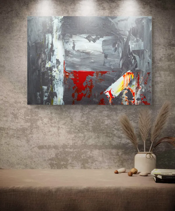 Abstract_Theme_Modern_Art_Painting,_Wall_D�cor,_Framed_Canvas,_Multicolor