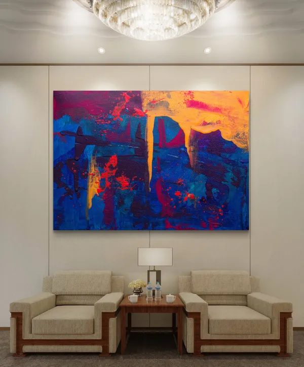 Abstract_Theme_Modern_Art_Painting,_Wall_D�cor,_Framed_Canvas,_Multicolor