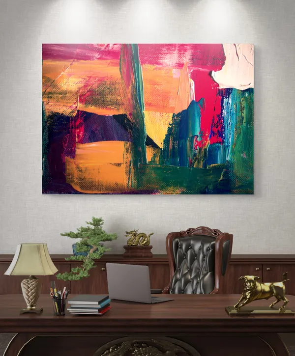 Abstract_Theme_Modern_Art_Painting,_Wall_D�cor,_Framed_Canvas,_Multicolor