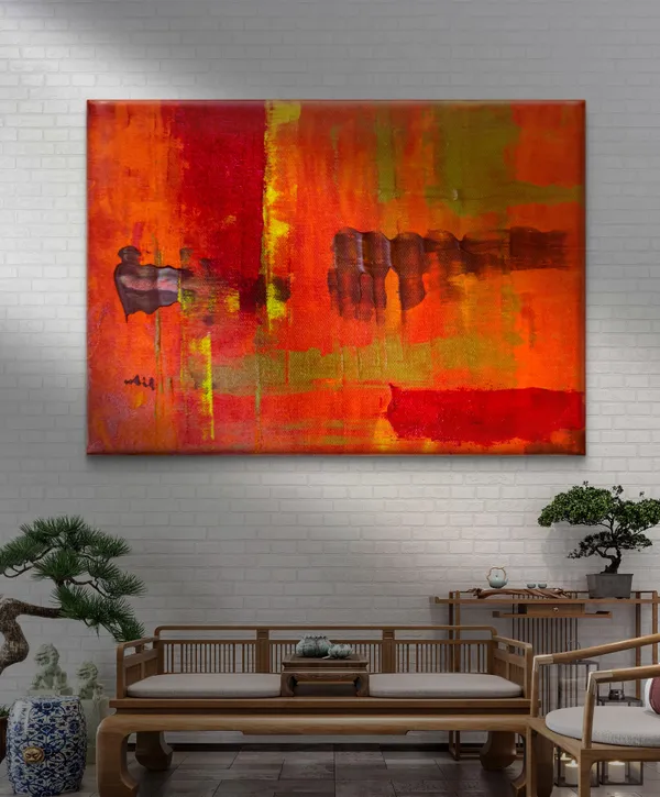 Abstract_Theme_Modern_Art_Painting,_Wall_D�cor,_Framed_Canvas,_Multicolor