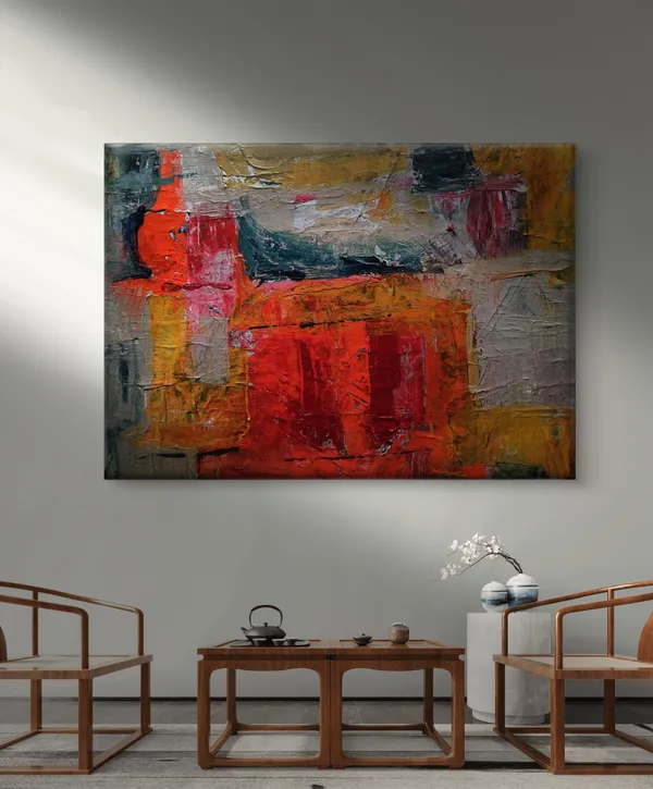 Abstract_Theme_Modern_Art_Painting,_Wall_D�cor,_Framed_Canvas,_Multicolor