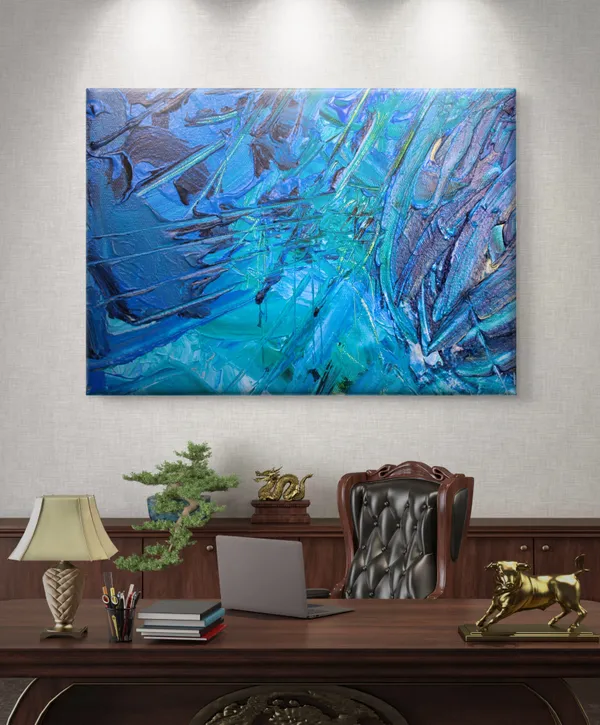 Abstract_Theme_Modern_Art_Painting,_Wall_D�cor,_Framed_Canvas,_Multicolor
