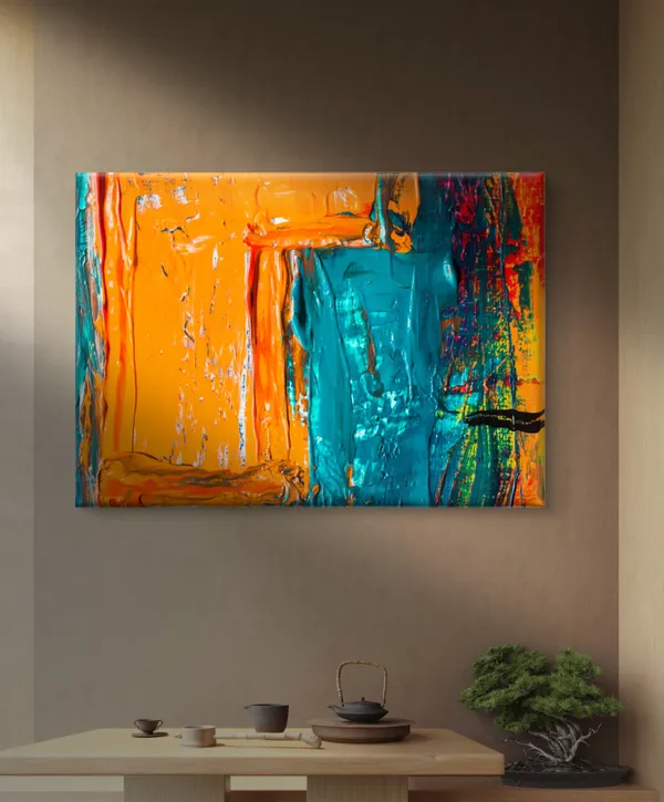Abstract_Theme_Modern_Art_Painting,_Wall_D�cor,_Framed_Canvas,_Multicolor