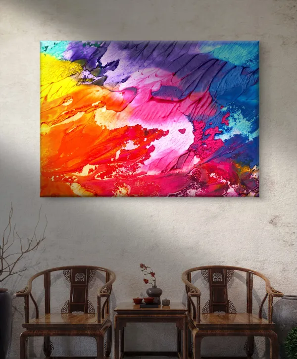 Abstract_Theme_Modern_Art_Painting,_Wall_D�cor,_Framed_Canvas,_Multicolor