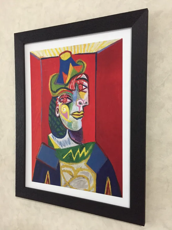 Bust_of_Woman_&_The_Red_Armchair,_Paintings_by_Pablo_Picasso,_Framed,_Set_of_2,_,_Multicolor