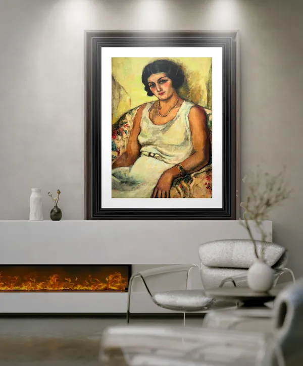 Self_Portrait_2_-_A_Painting_by_Amrita_Sher-Gil,_Wall_Decor,_Framed,_Multicolor