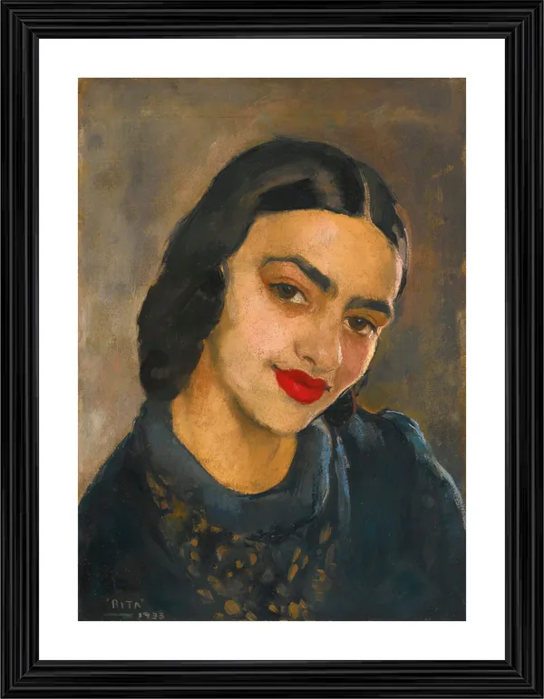 Self_Portrait_3_-_A_Painting_by_Amrita_Sher-Gil,_Wall_Decor,_Framed,_Multicolor
