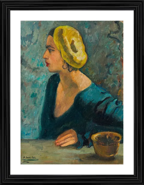 Self_Portrait_4_-_A_Painting_by_Amrita_Sher-Gil,_Wall_Decor,_Framed,_Multicolor