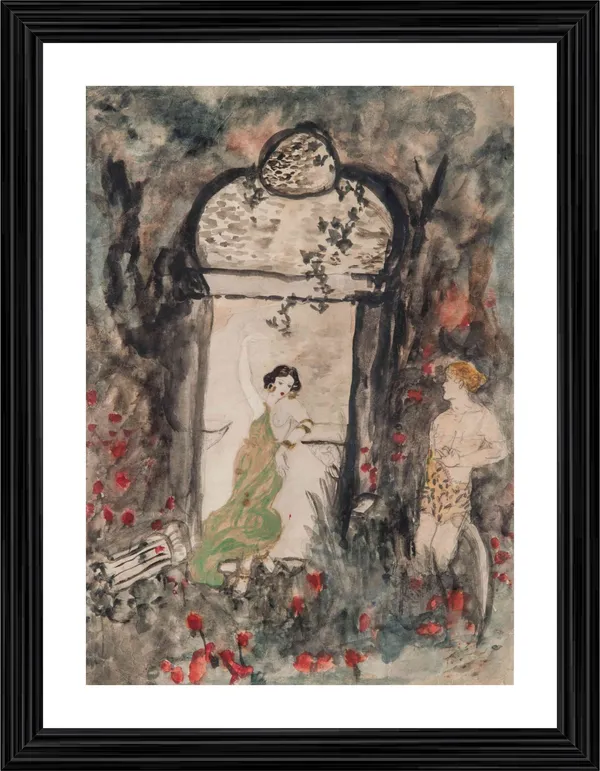 Lovers_in_the_Garden_-_A_Painting_by_Amrita_Sher-Gil,_Wall_Decor,_Framed,_Multicolor