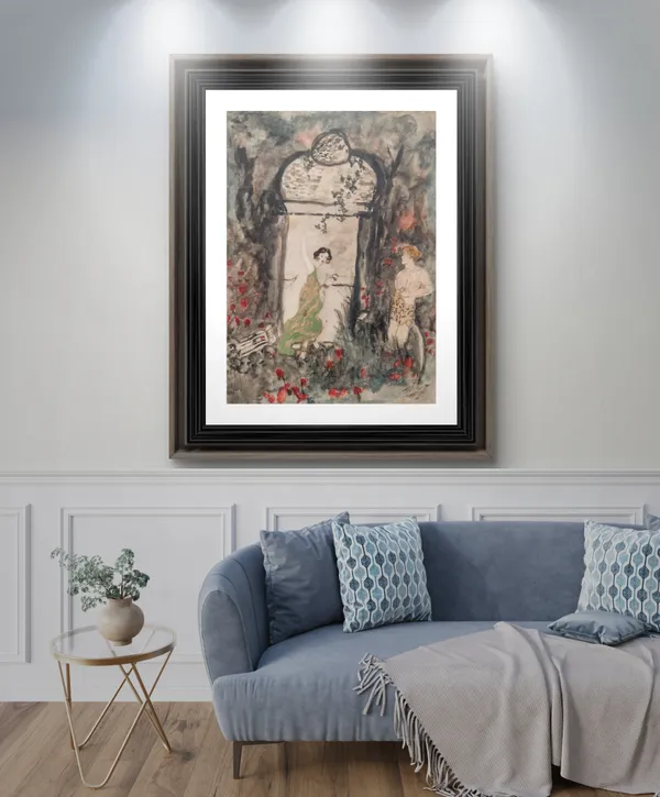 Lovers_in_the_Garden_-_A_Painting_by_Amrita_Sher-Gil,_Wall_Decor,_Framed,_Multicolor