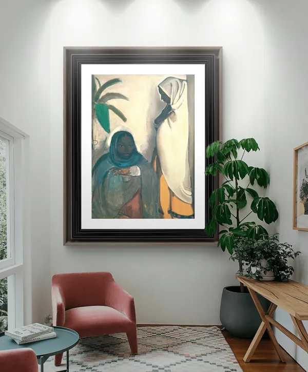 Two_Girls_-_A_Painting_by_Amrita_Sher-Gil,_Wall_Decor,_Framed,_Multicolor