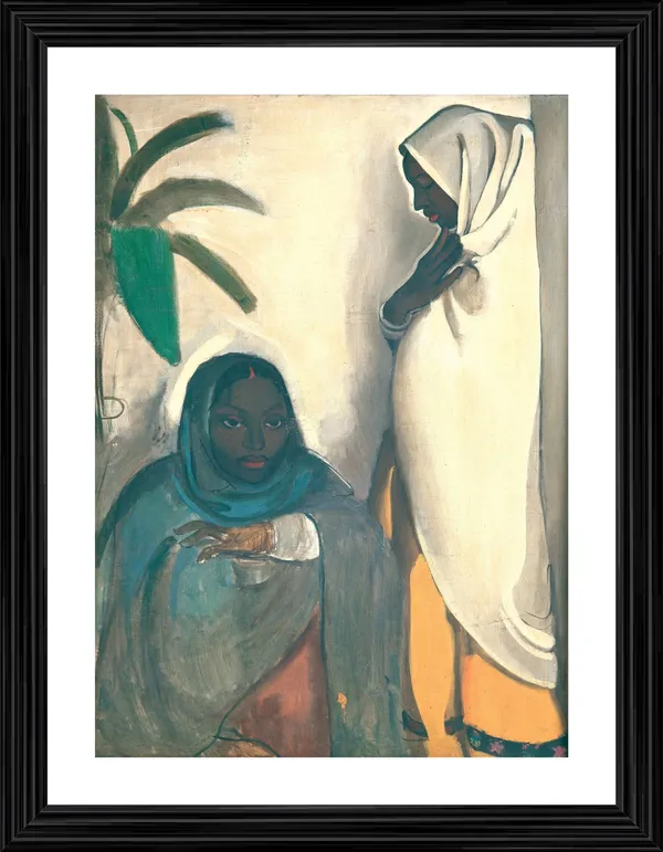 Two_Girls_-_A_Painting_by_Amrita_Sher-Gil,_Wall_Decor,_Framed,_Multicolor