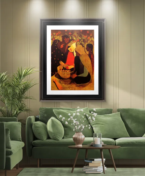 Village_Bazaar_-_A_Painting_by_Amrita_Sher-Gil,_Wall_Decor,_Framed,_Multicolor