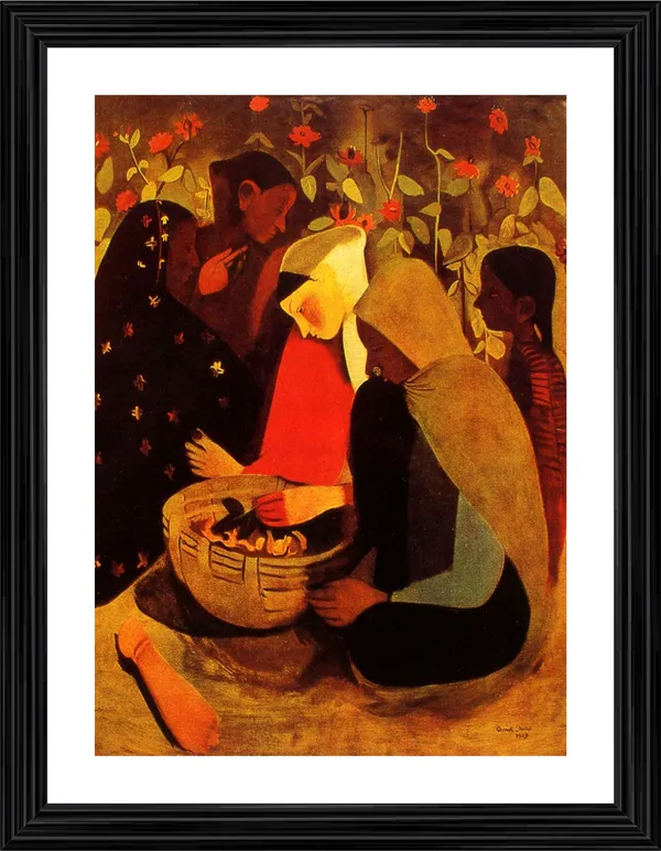 Village_Bazaar_-_A_Painting_by_Amrita_Sher-Gil,_Wall_Decor,_Framed,_Multicolor