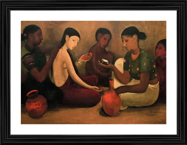 Village_Bride_-_A_Painting_by_Amrita_Sher-Gil,_Wall_Decor,_Framed,_Multicolor