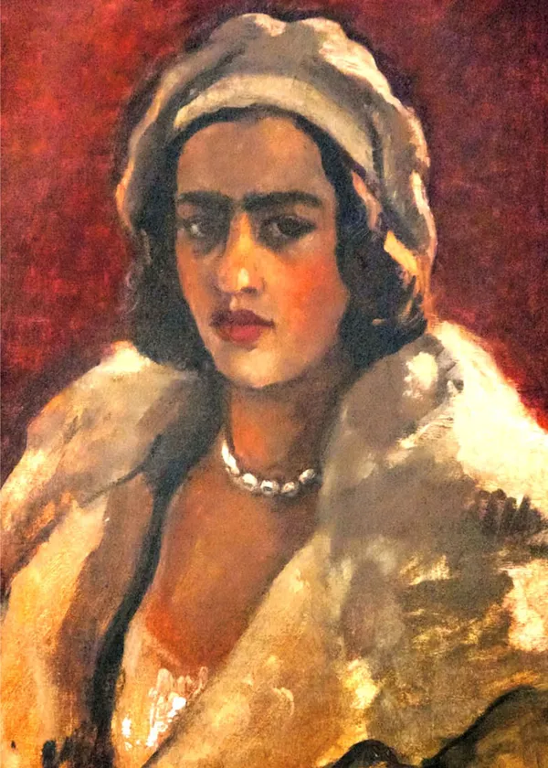 Self_Portrait_1_-_A_Painting_by_Amrita_Sher-Gil,_Wall_Decor,_Framed_Canvas,_Multicolor