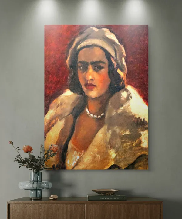 Self_Portrait_1_-_A_Painting_by_Amrita_Sher-Gil,_Wall_Decor,_Framed_Canvas,_Multicolor