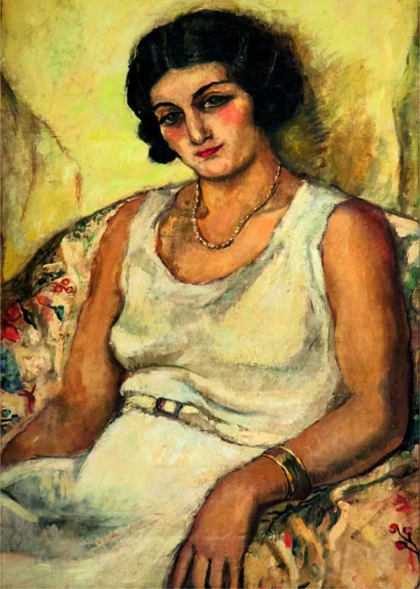 Self_Portrait_2_-_A_Painting_by_Amrita_Sher-Gil,_Wall_Decor,_Framed_Canvas,_Multicolor