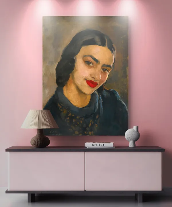 Self_Portrait_3_-_A_Painting_by_Amrita_Sher-Gil,_Wall_Decor,_Framed_Canvas,_Multicolor