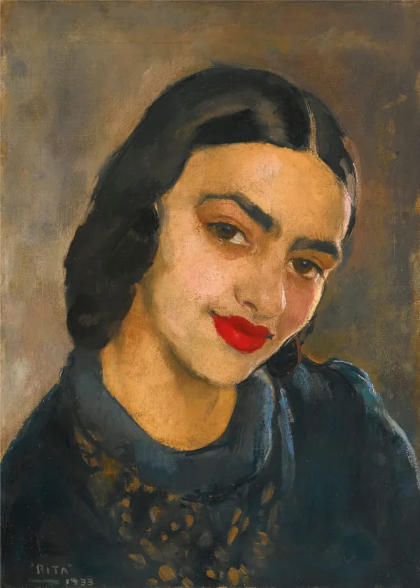 Self_Portrait_3_-_A_Painting_by_Amrita_Sher-Gil,_Wall_Decor,_Framed_Canvas,_Multicolor