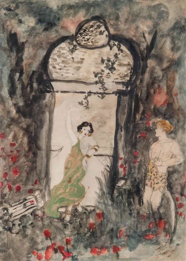 Lovers_in_the_Garden_-_A_Painting_by_Amrita_Sher-Gil,_Wall_Decor,_Framed_Canvas,_Multicolor