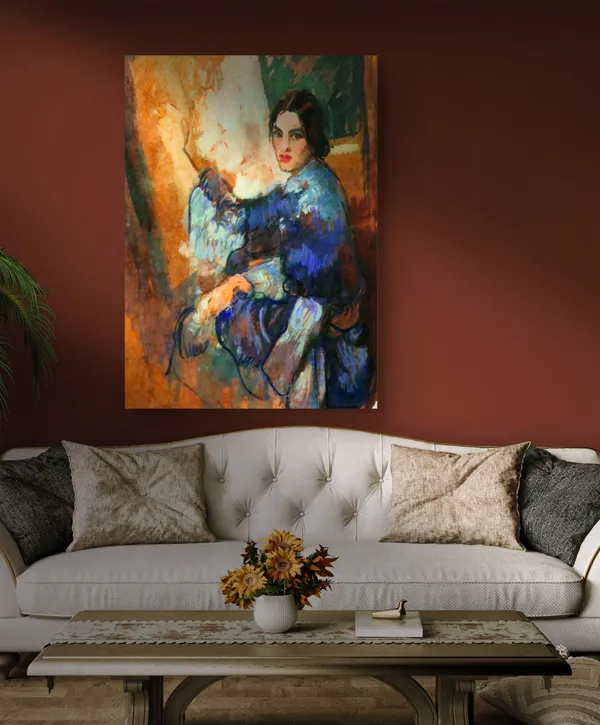 A_Painter_-_A_Painting_by_Amrita_Sher-Gil,_Wall_Decor,_Framed_Canvas,_Multicolor