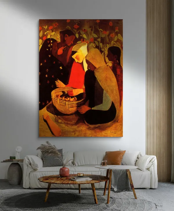 Village_Bazaar_-_A_Painting_by_Amrita_Sher-Gil,_Wall_Decor,_Framed_Canvas,_Multicolor