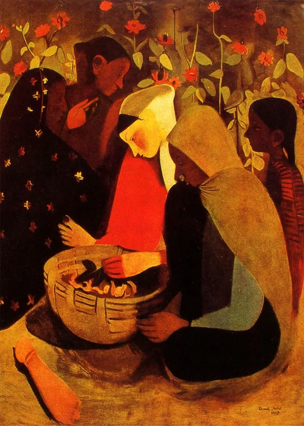 Village_Bazaar_-_A_Painting_by_Amrita_Sher-Gil,_Wall_Decor,_Framed_Canvas,_Multicolor