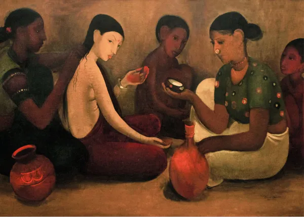 Village_Bride_-_A_Painting_by_Amrita_Sher-Gil,_Wall_Decor,_Framed_Canvas,_Multicolor