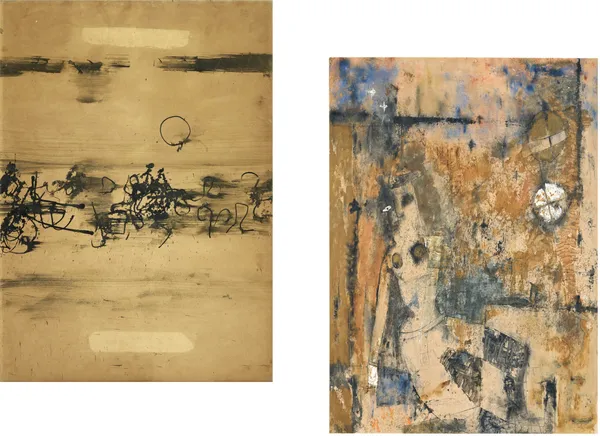 Abstract_/_Modern_Art_Paintings_by_Vasudeo_Gaitonde,_Set_of_2,_Unframed_Canvas_Art_prints